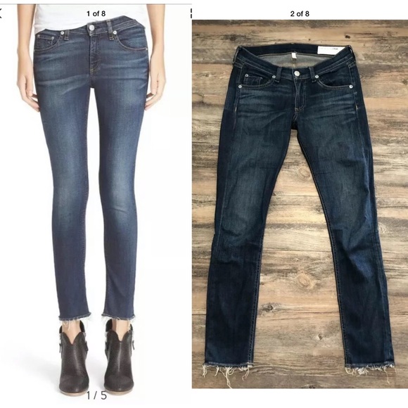 rag & bone Denim - - Rag & bone orson raw hem skinny blue jeans…